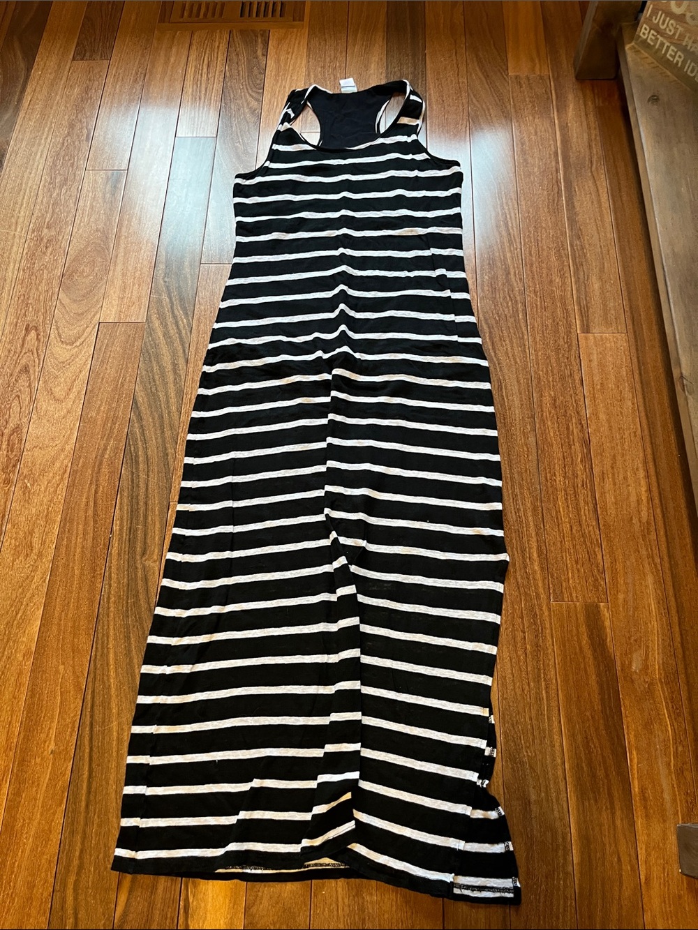 bobi Black and White Striped Maxi Dress